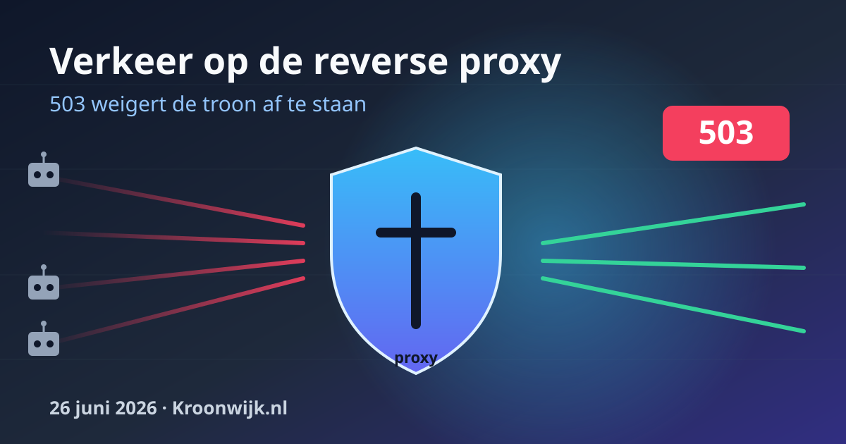 Verkeer op de reverse proxy — cover 26 June 2026